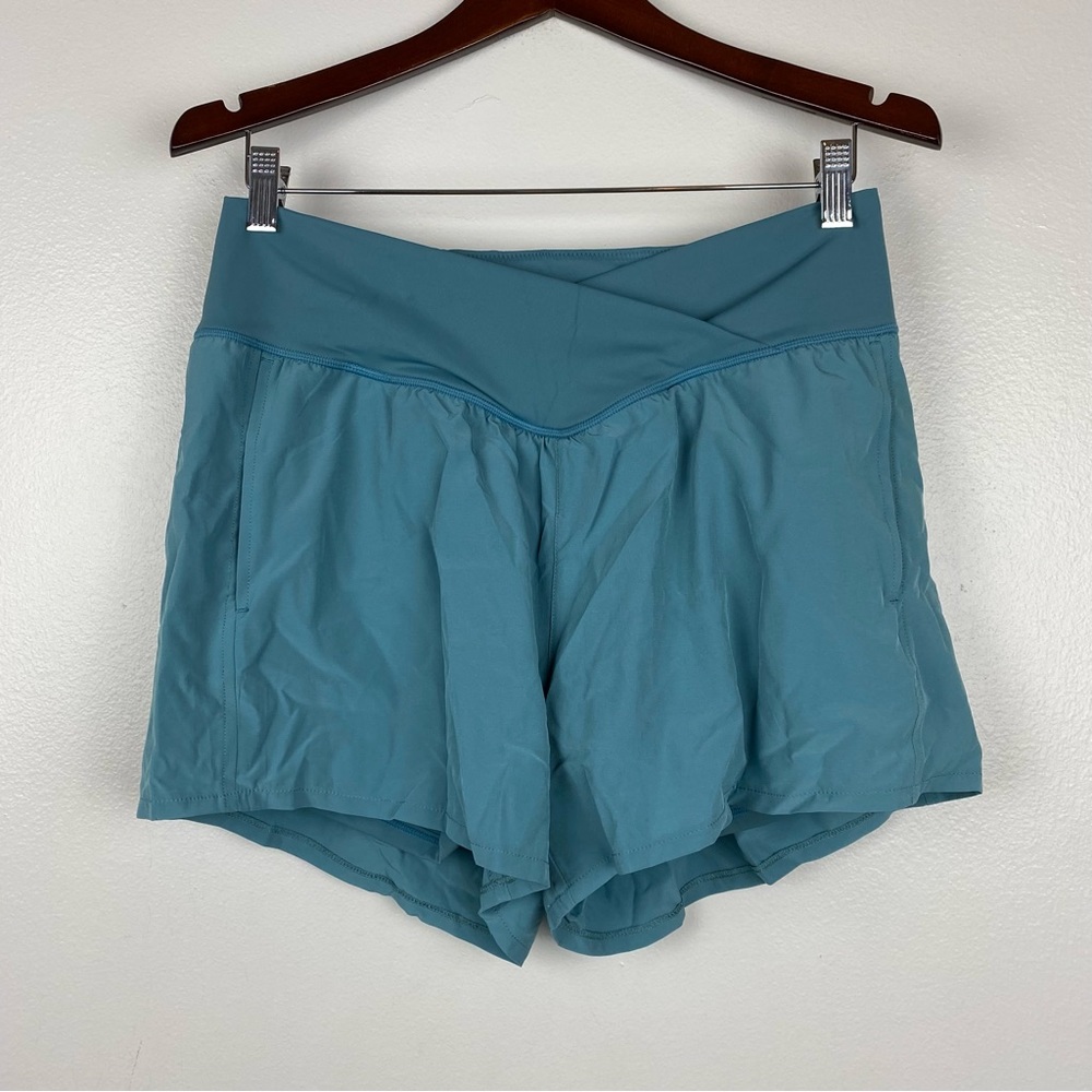 Halara Breezeful High Waisted Crossover 2-in-1 Quick Dry Yoga Shorts L NWT - Picture 4 of 7